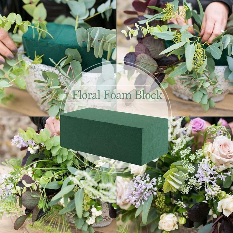 Hdeoops 6 Pcs Floral Foam, Wet and Dry Floral Foam Blocks Flower Arrangement Kit for Fresh or Silk Artificial Flowers (Green, 6" L x 3" W x 2.5" H) - Image 5